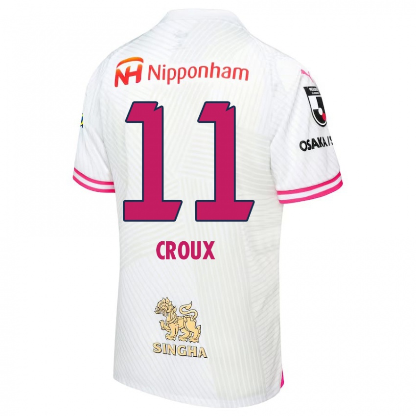 Bambino Maglia Jordy Croux #11 Bianco Rosa Kit Gara Away 2024/25 Maglietta