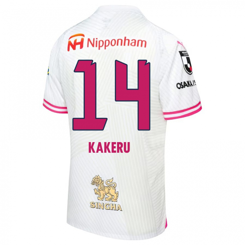 Bambino Maglia Kakeru Funaki #14 Bianco Rosa Kit Gara Away 2024/25 Maglietta