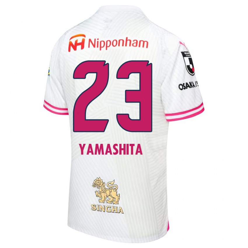 Bambino Maglia Tatsuya Yamashita #23 Bianco Rosa Kit Gara Away 2024/25 Maglietta