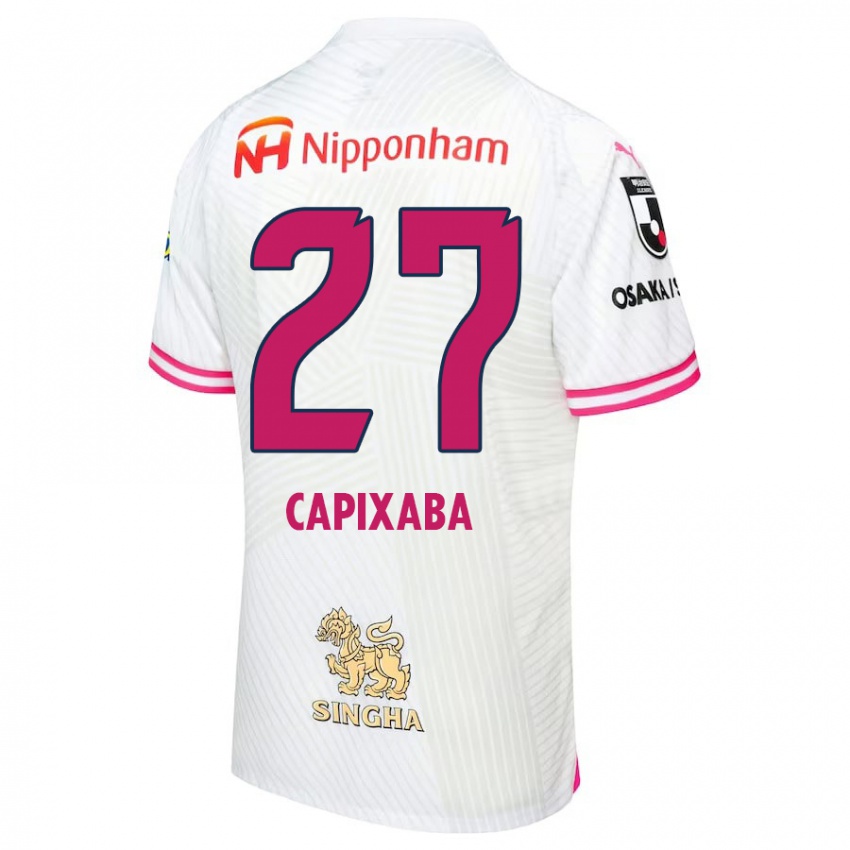 Bambino Maglia Capixaba #27 Bianco Rosa Kit Gara Away 2024/25 Maglietta