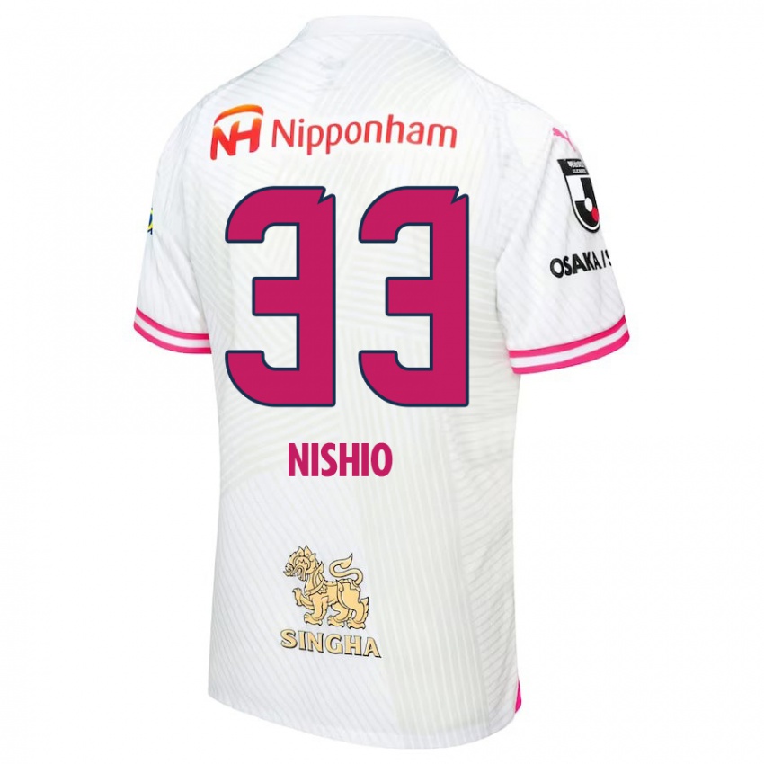 Bambino Maglia Ryuya Nishio #33 Bianco Rosa Kit Gara Away 2024/25 Maglietta