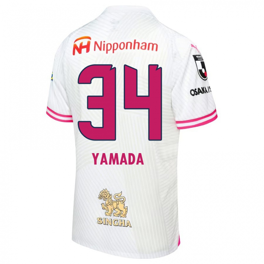 Bambino Maglia Hiroto Yamada #34 Bianco Rosa Kit Gara Away 2024/25 Maglietta