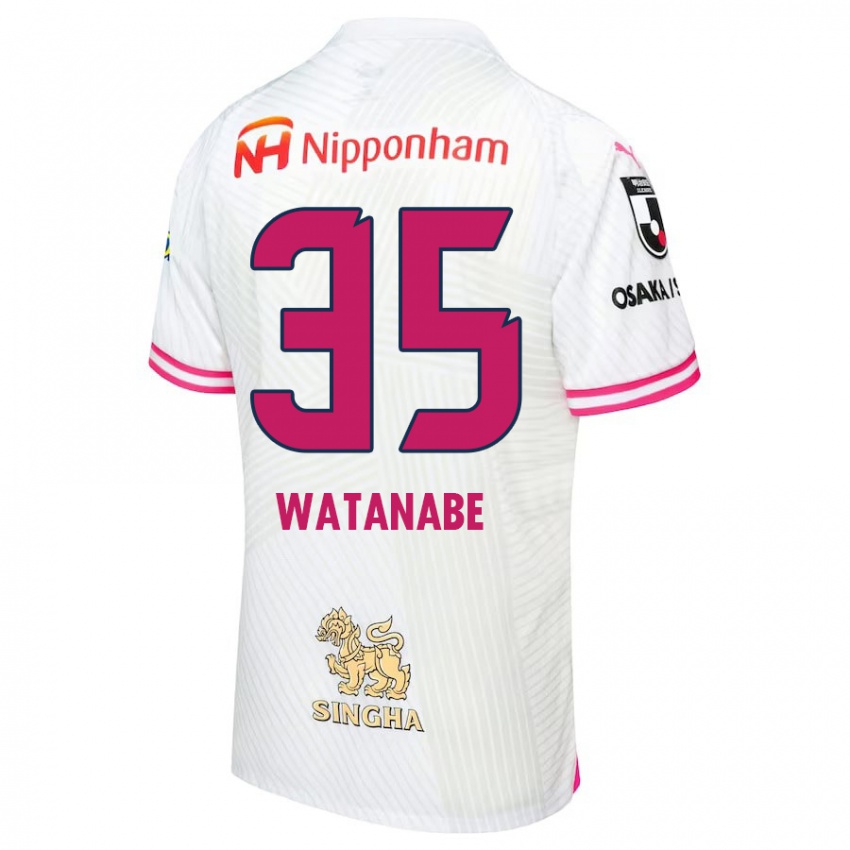 Bambino Maglia Ryo Watanabe #35 Bianco Rosa Kit Gara Away 2024/25 Maglietta