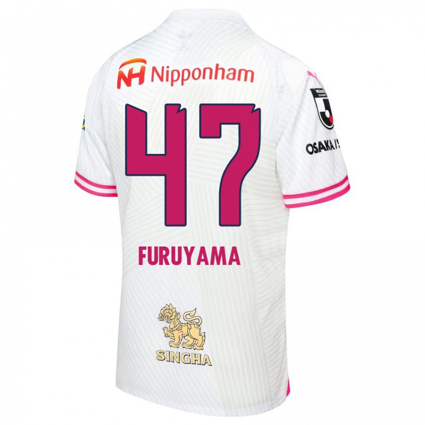 Bambino Maglia Kengo Furuyama #47 Bianco Rosa Kit Gara Away 2024/25 Maglietta