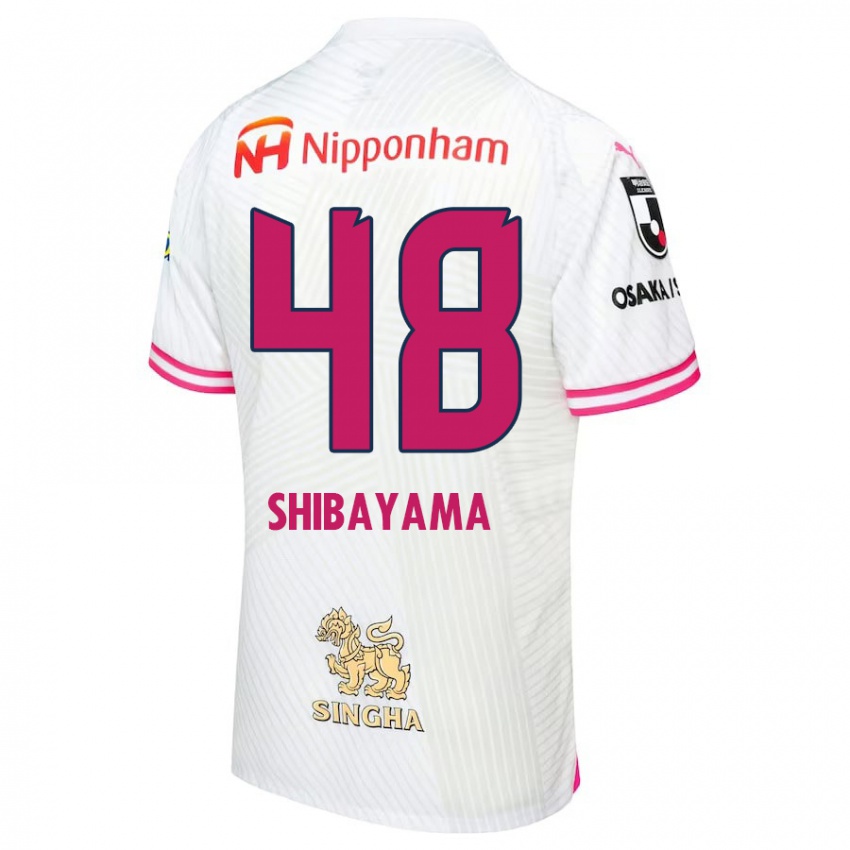 Bambino Maglia Masaya Shibayama #48 Bianco Rosa Kit Gara Away 2024/25 Maglietta