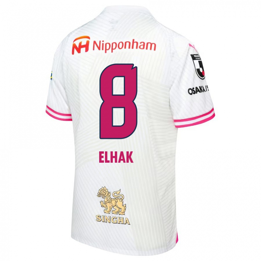 Bambino Maglia Akuro Elhak #8 Bianco Rosa Kit Gara Away 2024/25 Maglietta