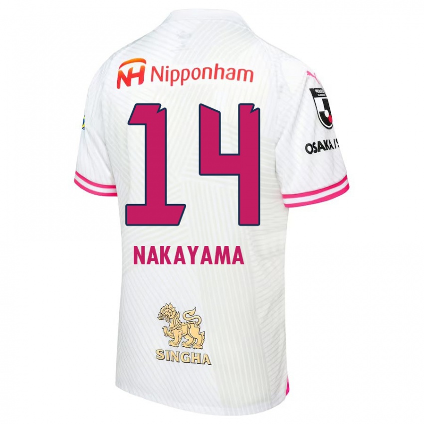 Bambino Maglia Toshito Nakayama #14 Bianco Rosa Kit Gara Away 2024/25 Maglietta