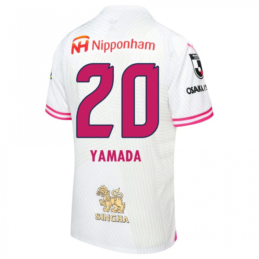 Bambino Maglia Kotaro Yamada #20 Bianco Rosa Kit Gara Away 2024/25 Maglietta