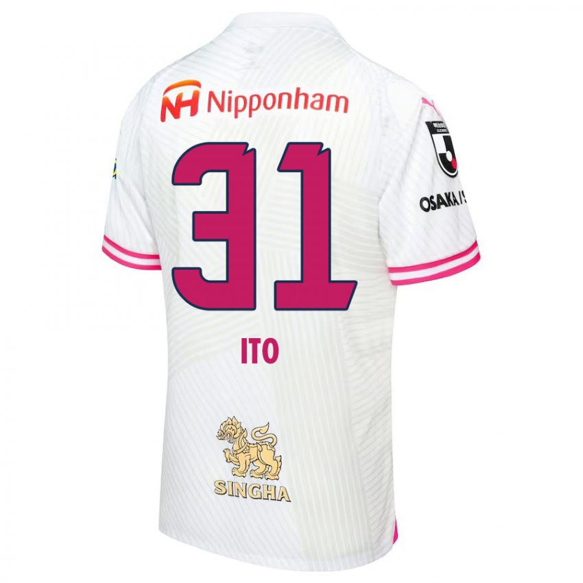 Bambino Maglia Nagomu Ito #31 Bianco Rosa Kit Gara Away 2024/25 Maglietta