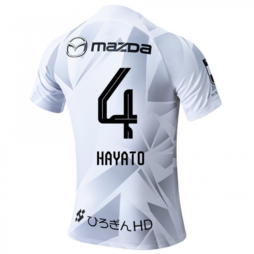 Bambino Maglia Hayato Araki #4 Bianco Grigio Nero Kit Gara Away 2024/25 Maglietta