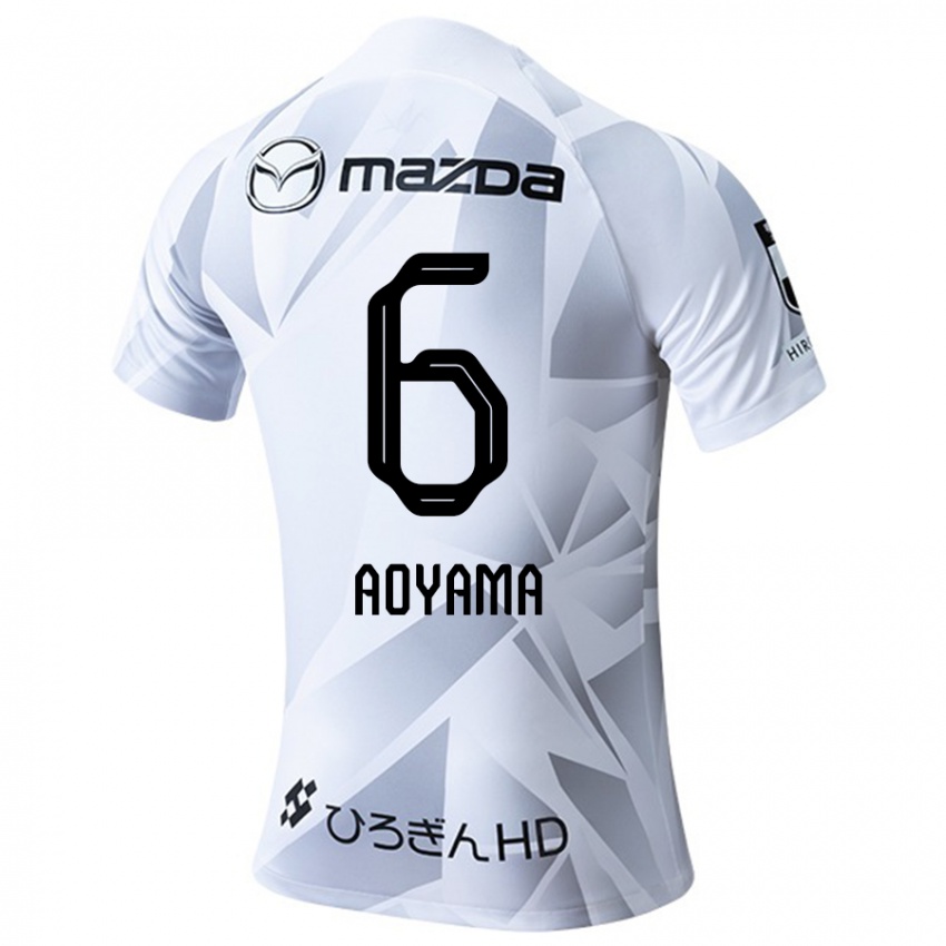 Bambino Maglia Toshihiro Aoyama #6 Bianco Grigio Nero Kit Gara Away 2024/25 Maglietta