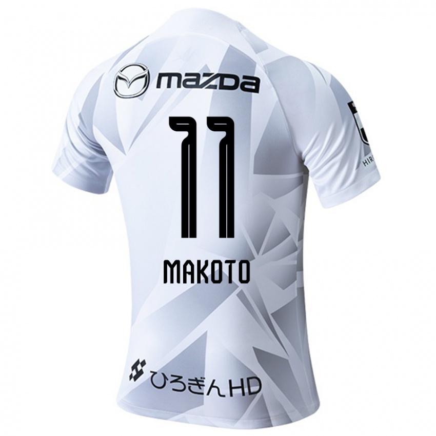 Bambino Maglia Makoto Mitsuta #11 Bianco Grigio Nero Kit Gara Away 2024/25 Maglietta