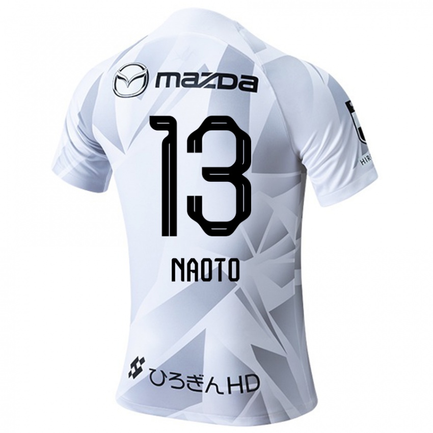 Bambino Maglia Naoto Arai #13 Bianco Grigio Nero Kit Gara Away 2024/25 Maglietta