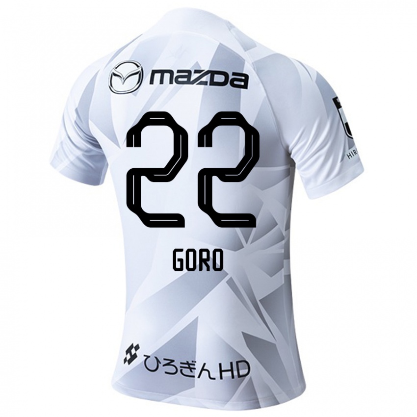 Bambino Maglia Goro Kawanami #22 Bianco Grigio Nero Kit Gara Away 2024/25 Maglietta