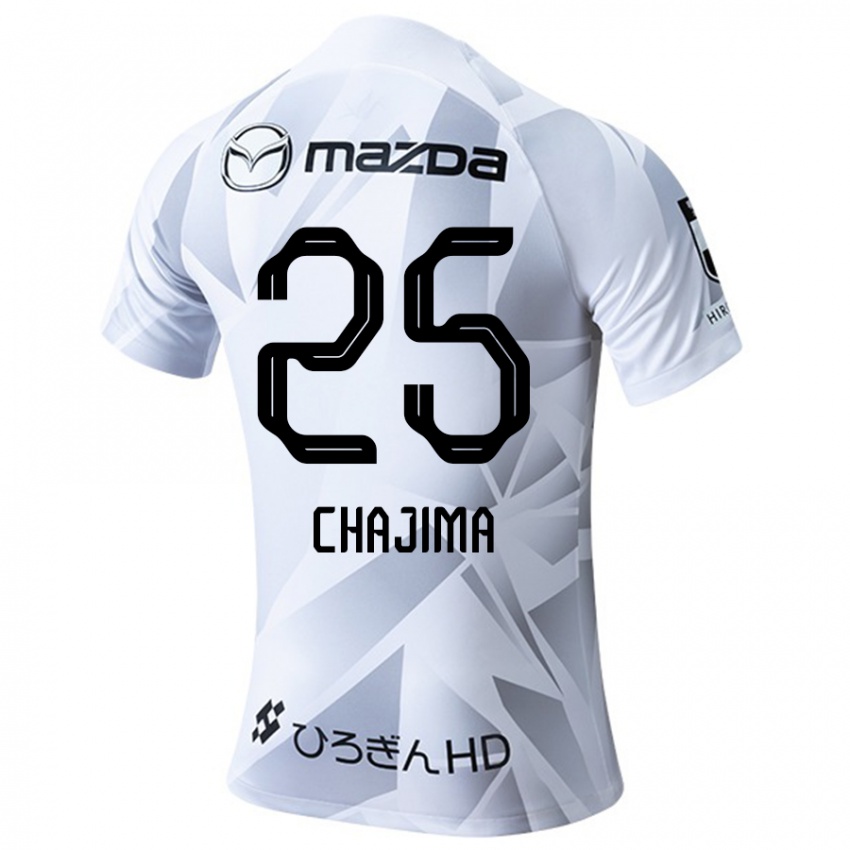 Bambino Maglia Yusuke Chajima #25 Bianco Grigio Nero Kit Gara Away 2024/25 Maglietta