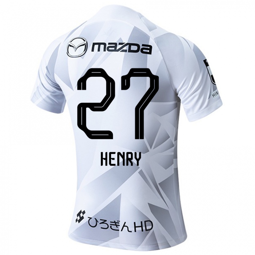 Bambino Maglia Osamu Henry Iyoha #27 Bianco Grigio Nero Kit Gara Away 2024/25 Maglietta