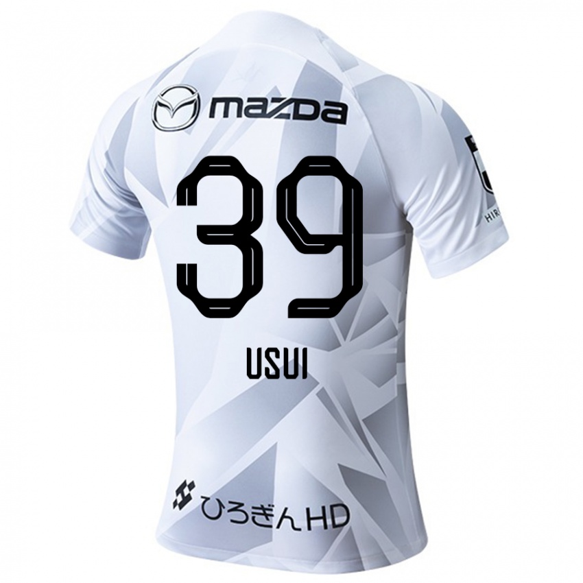 Bambino Maglia Haruto Usui #39 Bianco Grigio Nero Kit Gara Away 2024/25 Maglietta