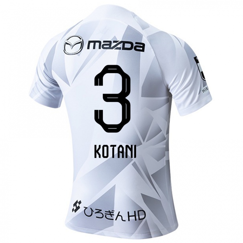 Bambino Maglia Fuga Kotani #3 Bianco Grigio Nero Kit Gara Away 2024/25 Maglietta