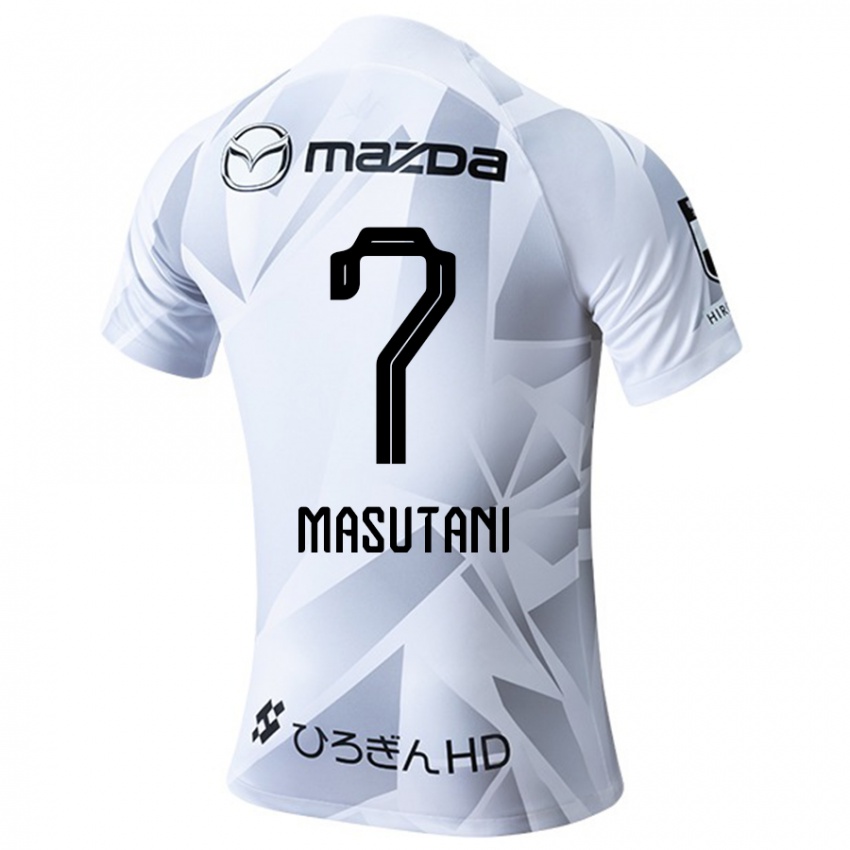 Bambino Maglia Ayuki Masutani #7 Bianco Grigio Nero Kit Gara Away 2024/25 Maglietta