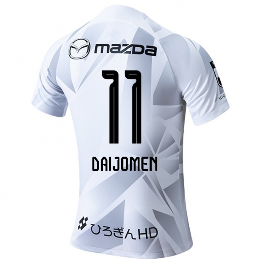 Bambino Maglia Arashi Daijomen #11 Bianco Grigio Nero Kit Gara Away 2024/25 Maglietta