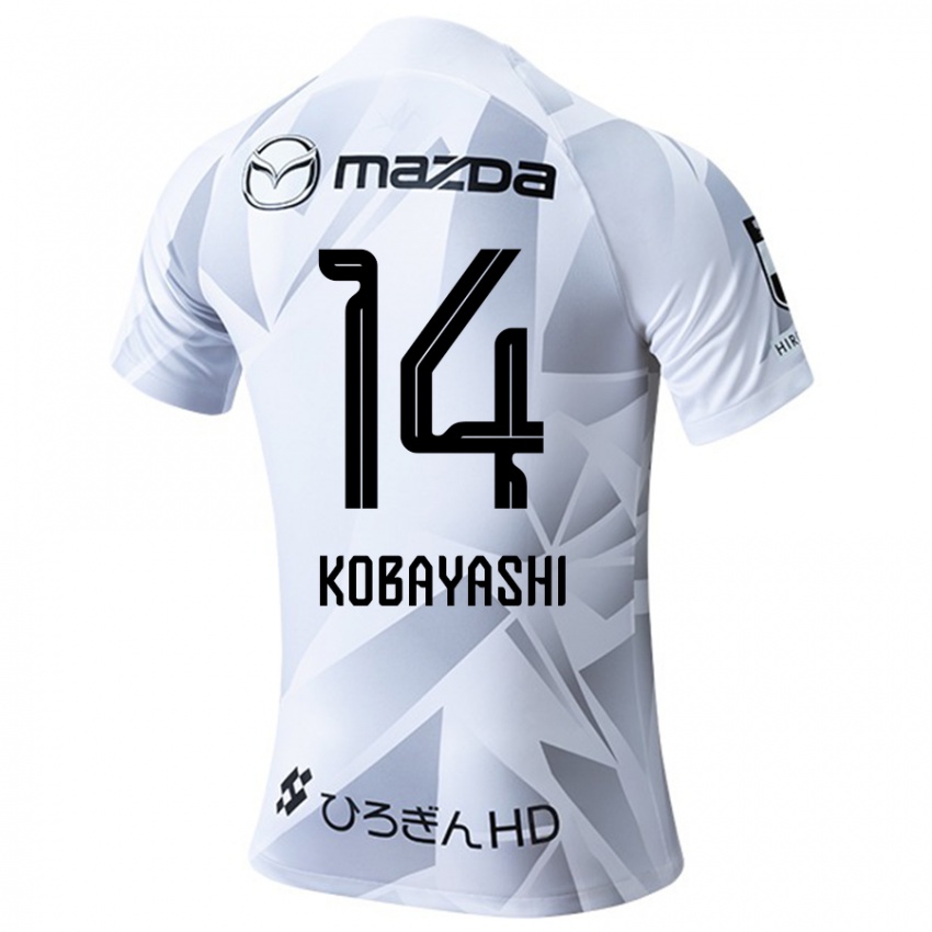 Bambino Maglia Shimon Kobayashi #14 Bianco Grigio Nero Kit Gara Away 2024/25 Maglietta