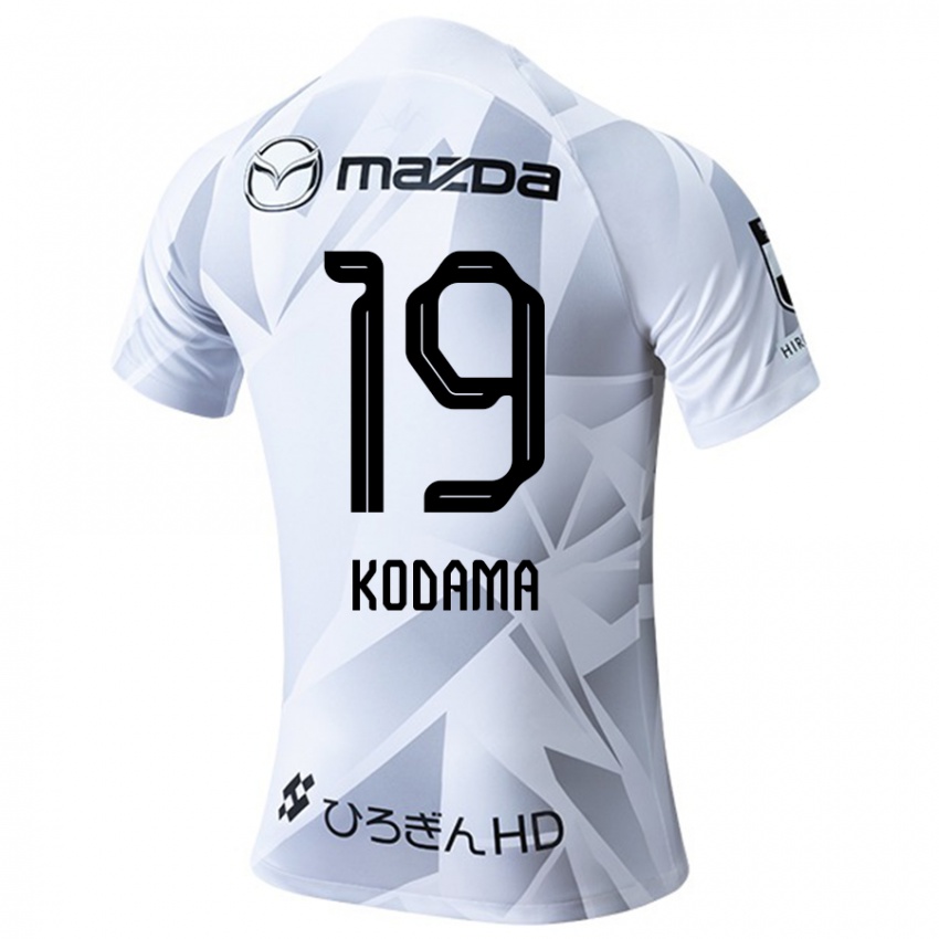 Bambino Maglia Tsukasa Kodama #19 Bianco Grigio Nero Kit Gara Away 2024/25 Maglietta