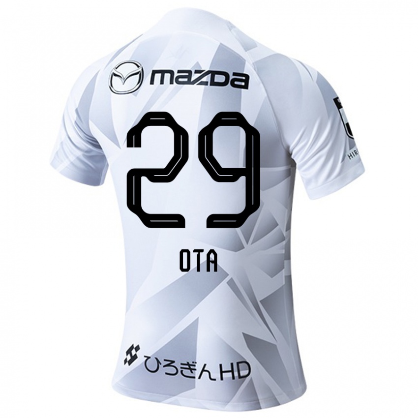 Bambino Maglia Hiroto Ota #29 Bianco Grigio Nero Kit Gara Away 2024/25 Maglietta