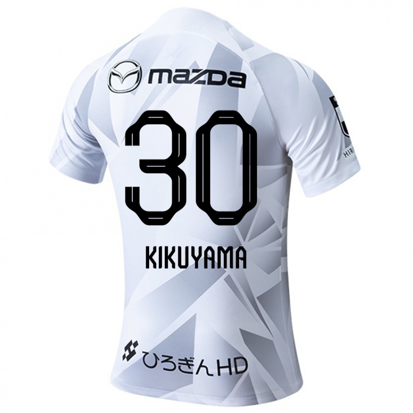 Bambino Maglia Rio Kikuyama #30 Bianco Grigio Nero Kit Gara Away 2024/25 Maglietta