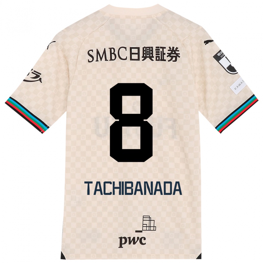 Bambino Maglia Kento Tachibanada #8 Bianco Grigio Kit Gara Away 2024/25 Maglietta