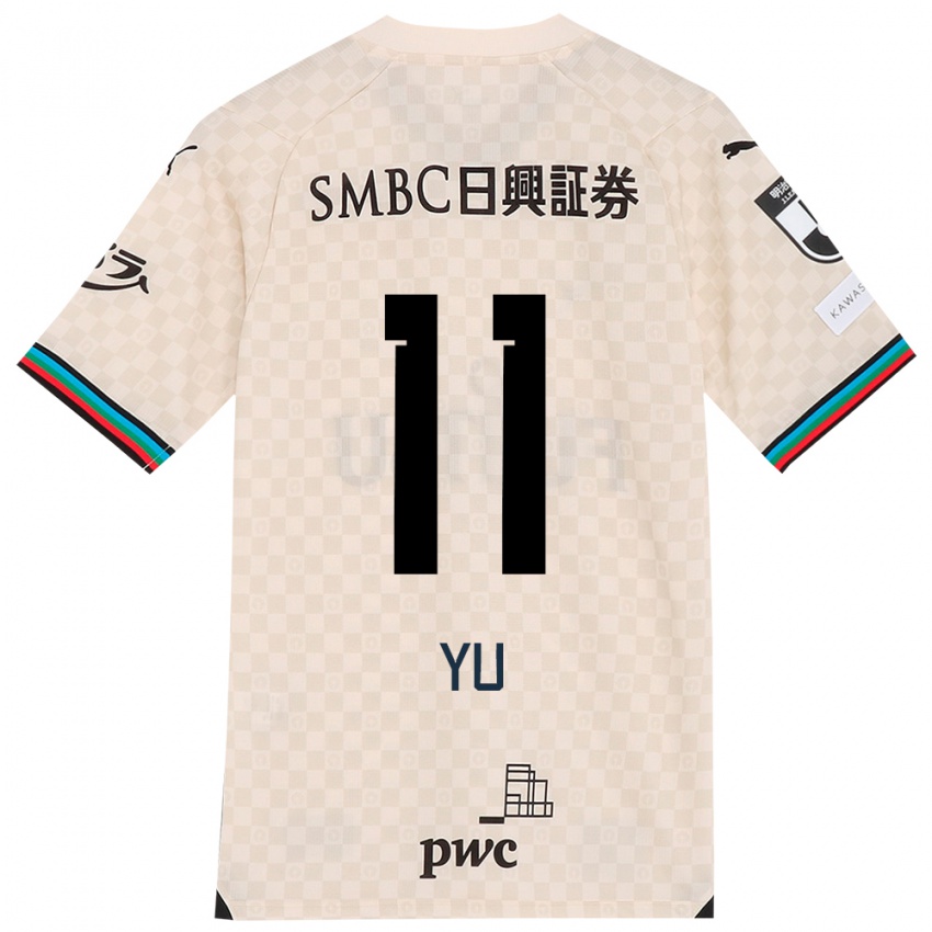 Bambino Maglia Yu Kobayashi #11 Bianco Grigio Kit Gara Away 2024/25 Maglietta