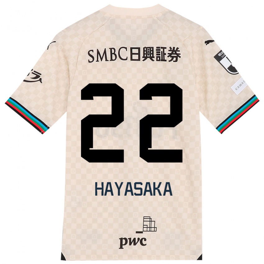 Bambino Maglia Yuki Hayasaka #22 Bianco Grigio Kit Gara Away 2024/25 Maglietta