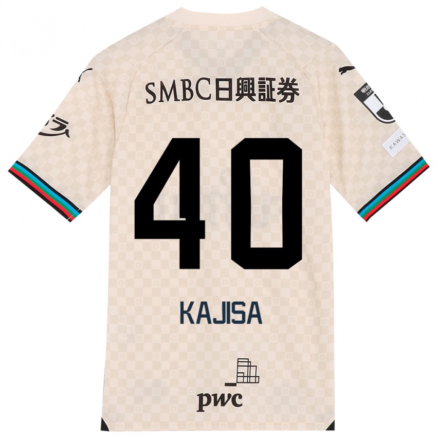 Bambino Maglia Umi Kajisa #40 Bianco Grigio Kit Gara Away 2024/25 Maglietta