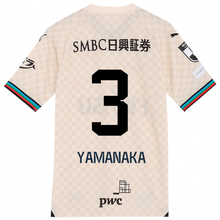 Bambino Maglia Daiki Yamanaka #3 Bianco Grigio Kit Gara Away 2024/25 Maglietta