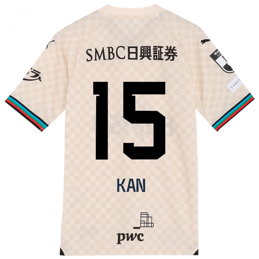 Bambino Maglia Noriharu Kan #15 Bianco Grigio Kit Gara Away 2024/25 Maglietta