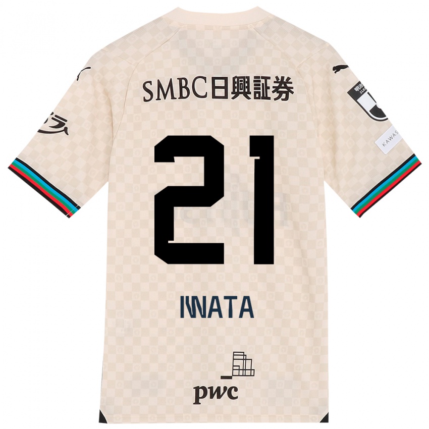 Bambino Maglia Kantaro Iwata #21 Bianco Grigio Kit Gara Away 2024/25 Maglietta