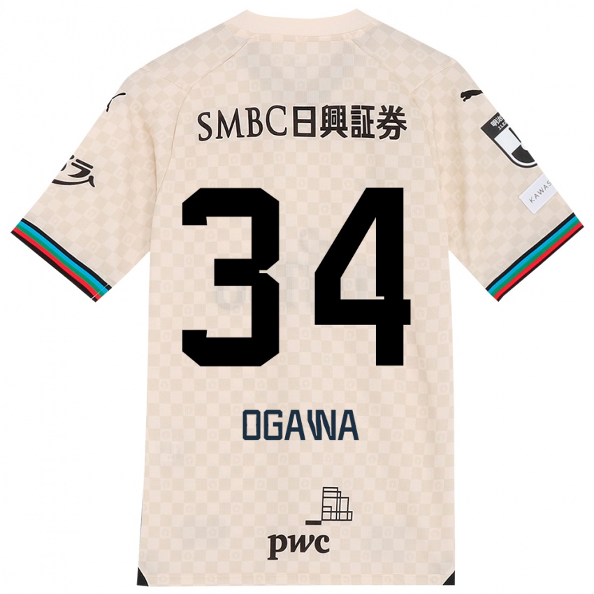 Bambino Maglia Hiroto Ogawa #34 Bianco Grigio Kit Gara Away 2024/25 Maglietta