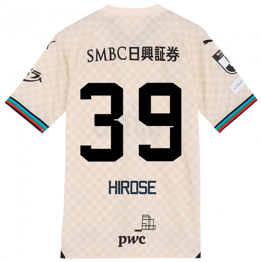 Bambino Maglia Neo Hirose #39 Bianco Grigio Kit Gara Away 2024/25 Maglietta