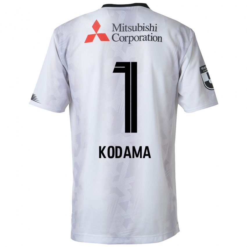 Bambino Maglia Tsuyoshi Kodama #1 Bianco Nero Kit Gara Away 2024/25 Maglietta