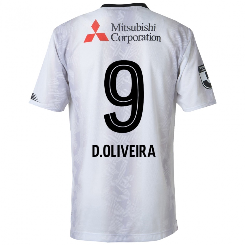 Bambino Maglia Diego Oliveira #9 Bianco Nero Kit Gara Away 2024/25 Maglietta