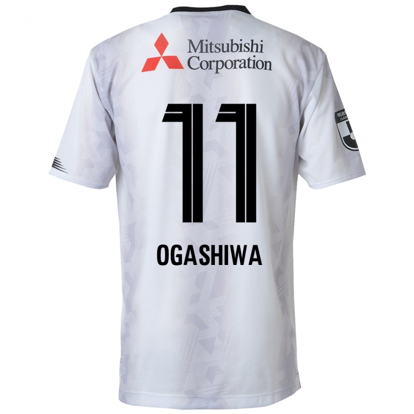 Bambino Maglia Tsuyoshi Ogashiwa #11 Bianco Nero Kit Gara Away 2024/25 Maglietta