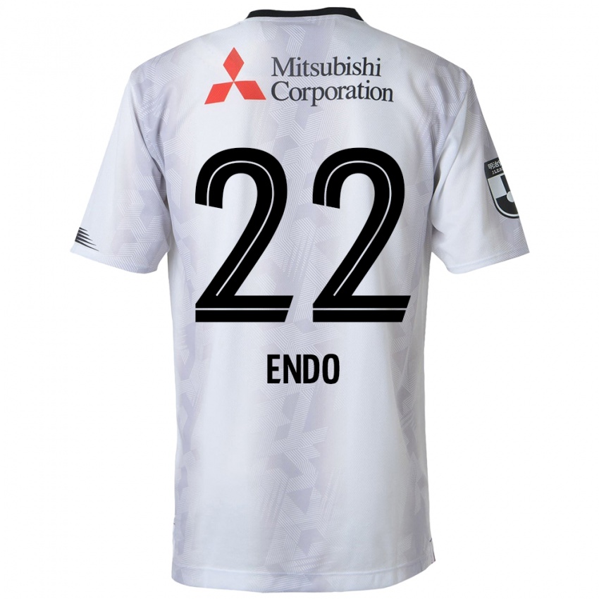 Bambino Maglia Keita Endo #22 Bianco Nero Kit Gara Away 2024/25 Maglietta