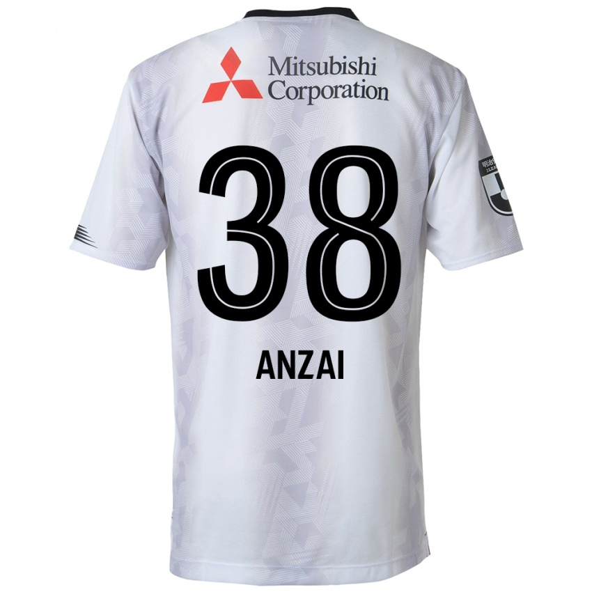 Bambino Maglia Soma Anzai #38 Bianco Nero Kit Gara Away 2024/25 Maglietta