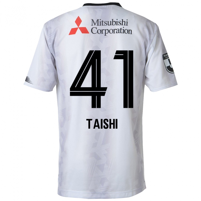 Bambino Maglia Taishi Brandon Nozawa #41 Bianco Nero Kit Gara Away 2024/25 Maglietta