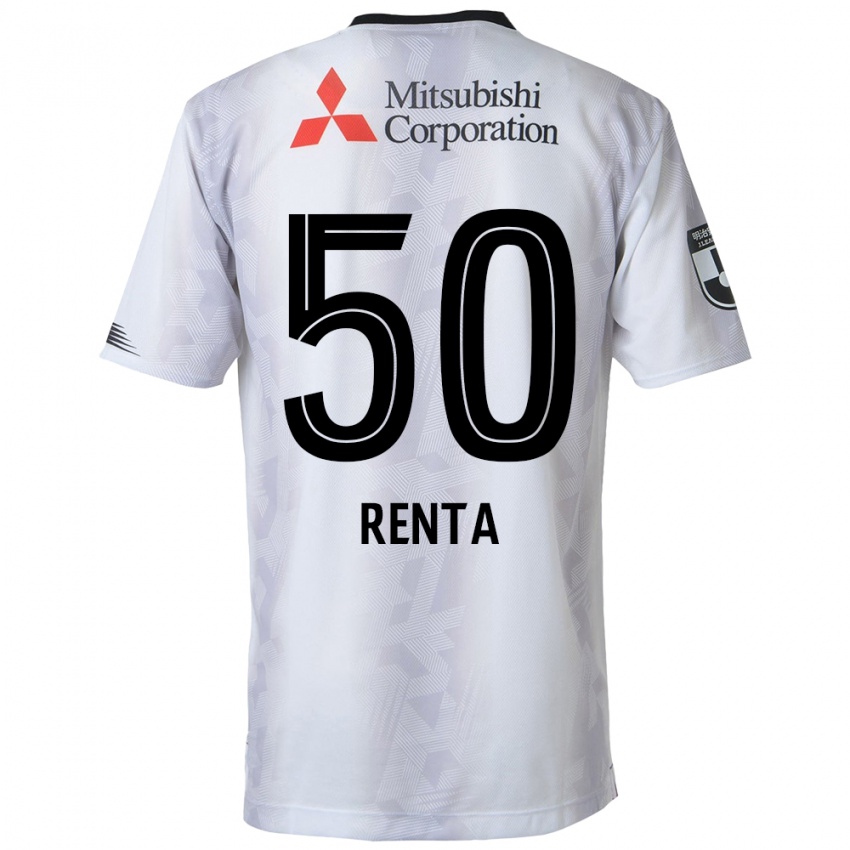 Bambino Maglia Renta Higashi #50 Bianco Nero Kit Gara Away 2024/25 Maglietta