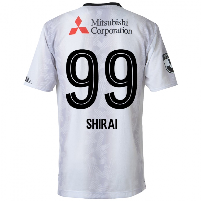 Bambino Maglia Kosuke Shirai #99 Bianco Nero Kit Gara Away 2024/25 Maglietta