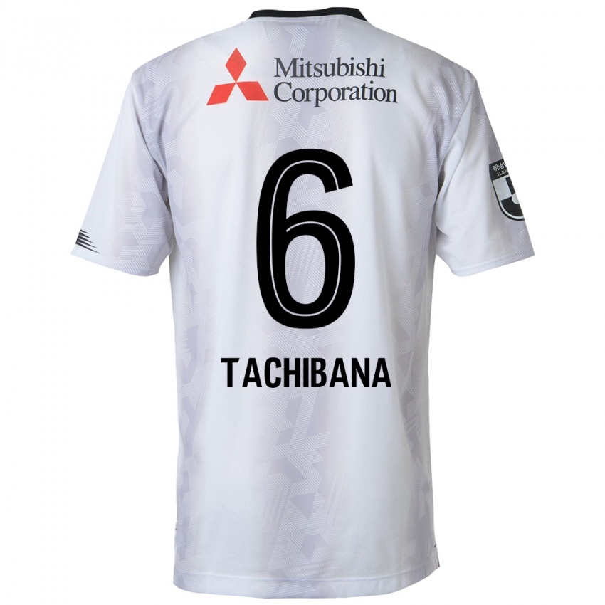 Bambino Maglia Keigo Tachibana #6 Bianco Nero Kit Gara Away 2024/25 Maglietta