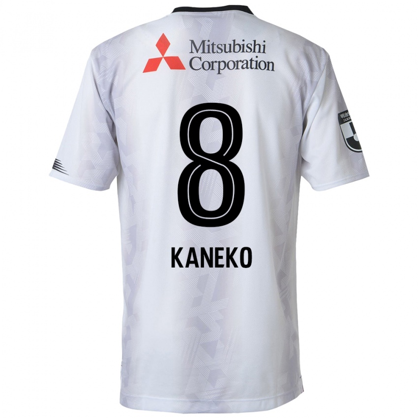 Bambino Maglia Shunsuke Kaneko #8 Bianco Nero Kit Gara Away 2024/25 Maglietta