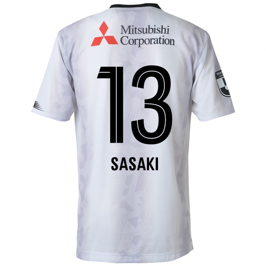 Bambino Maglia Shoei Sasaki #13 Bianco Nero Kit Gara Away 2024/25 Maglietta