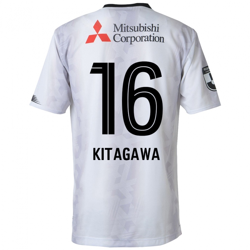 Bambino Maglia Rento Kitagawa #16 Bianco Nero Kit Gara Away 2024/25 Maglietta