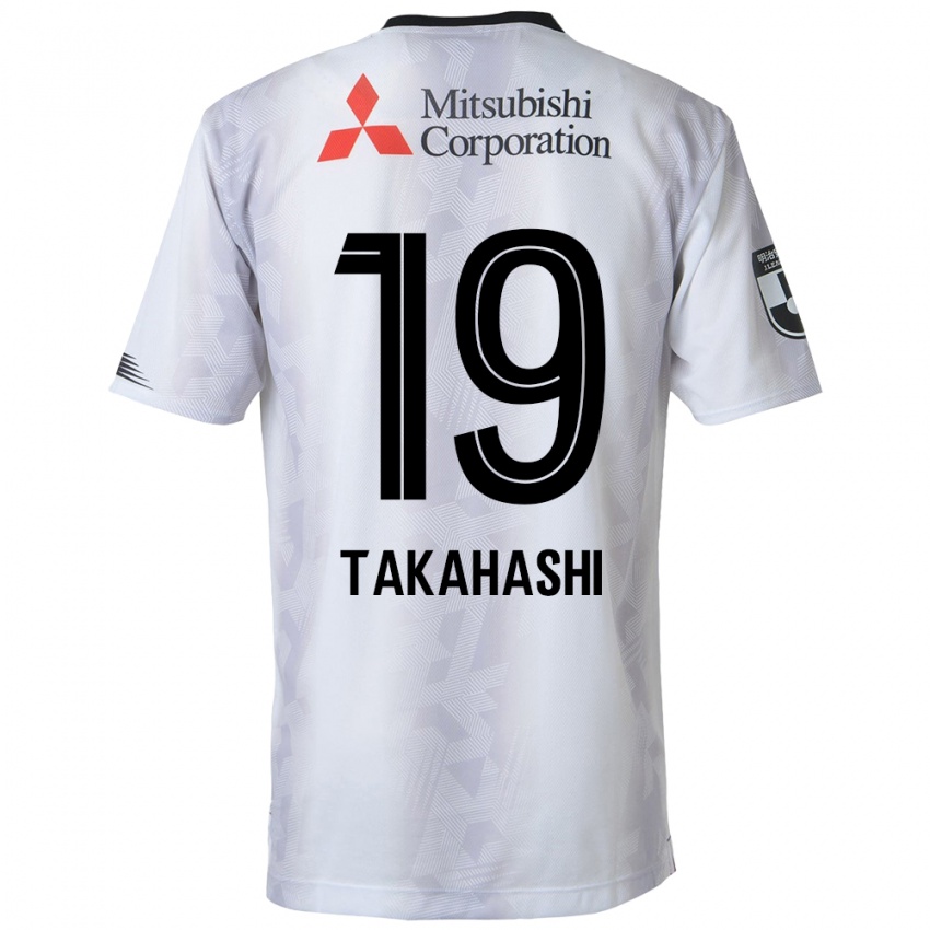 Bambino Maglia Yuya Takahashi #19 Bianco Nero Kit Gara Away 2024/25 Maglietta